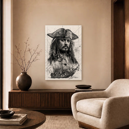 Cinematic Art acrylic wall art in a beige living room