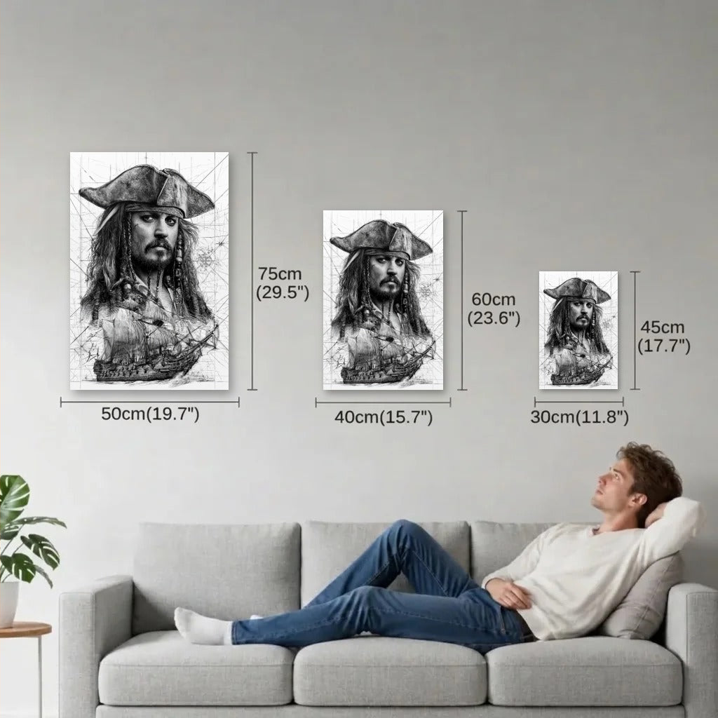 Cinematic Art size guide 30x45, 40x60, 50x75 cm