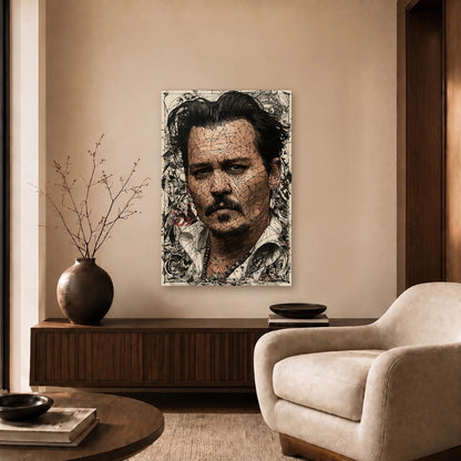 Cinematic Art acrylic wall art in a beige living room
