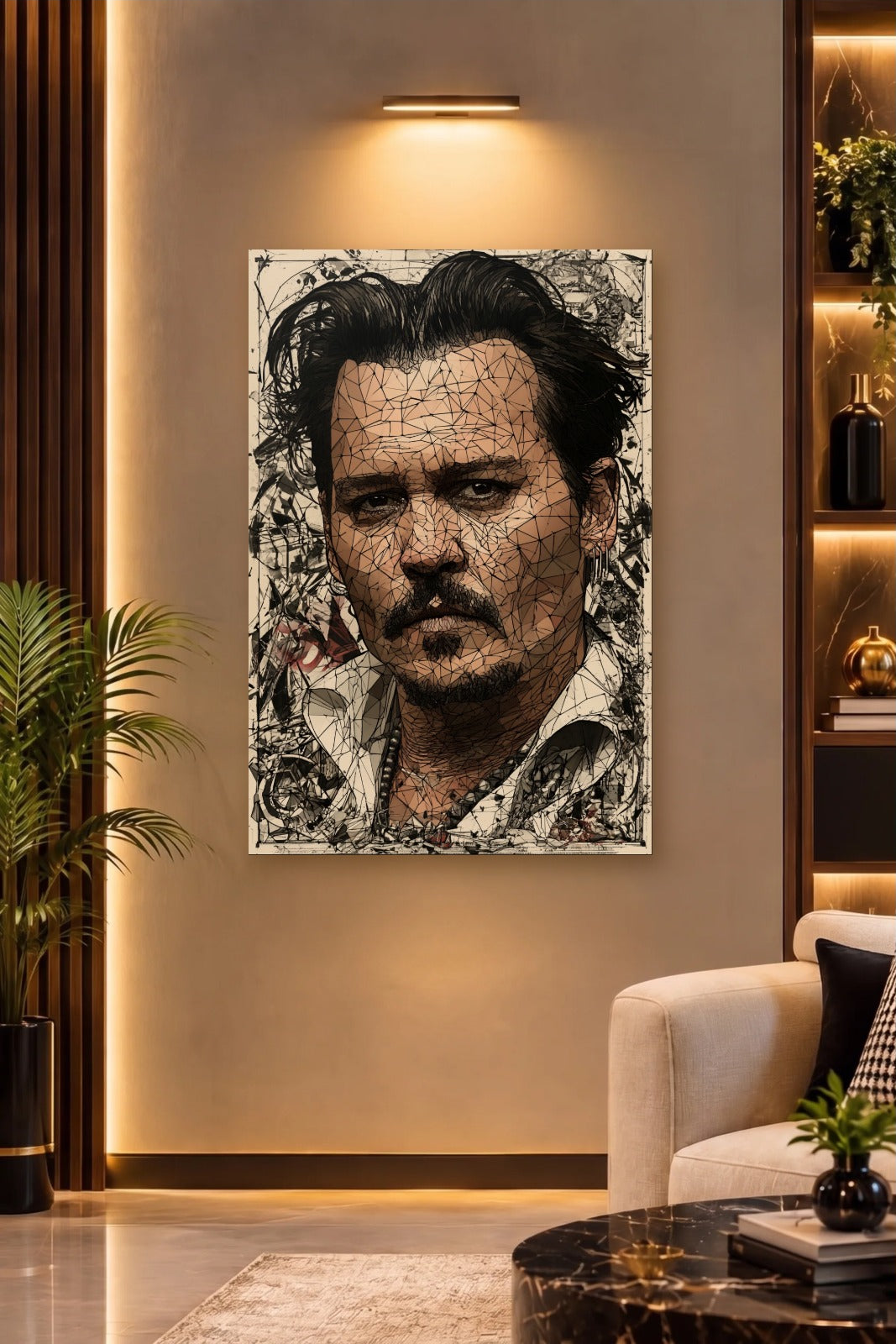 Cinematic Art acrylic wall art on a warm-lit luxury wall