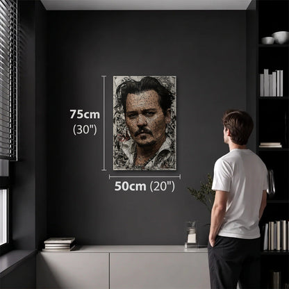 Cinematic Art 50x75 cm acrylic wall art in a dark modern room