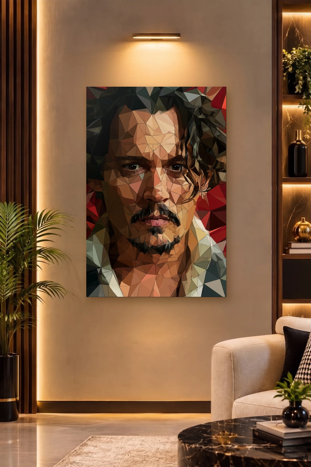 Cinematic Art acrylic wall art on a warm-lit luxury wall