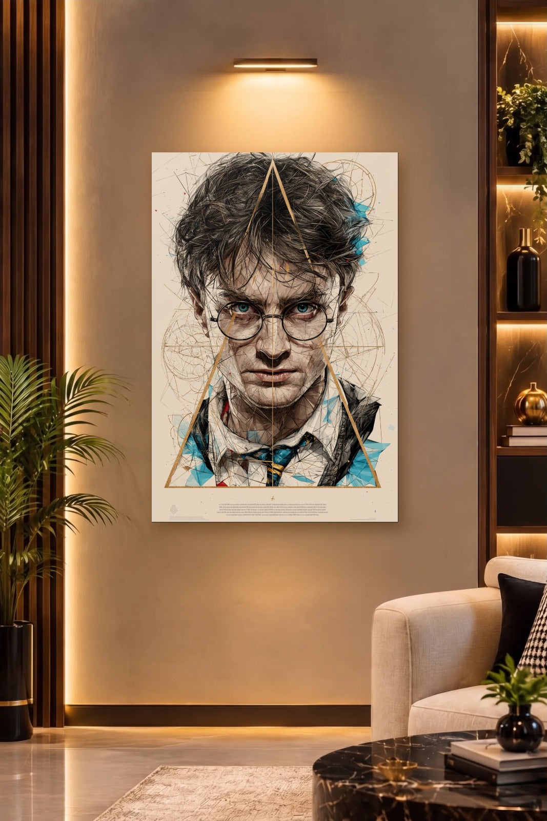 Cinematic Art acrylic wall art on a warm-lit luxury wall