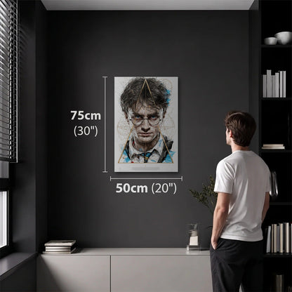 Cinematic Art 50x75 cm acrylic wall art in a dark modern room