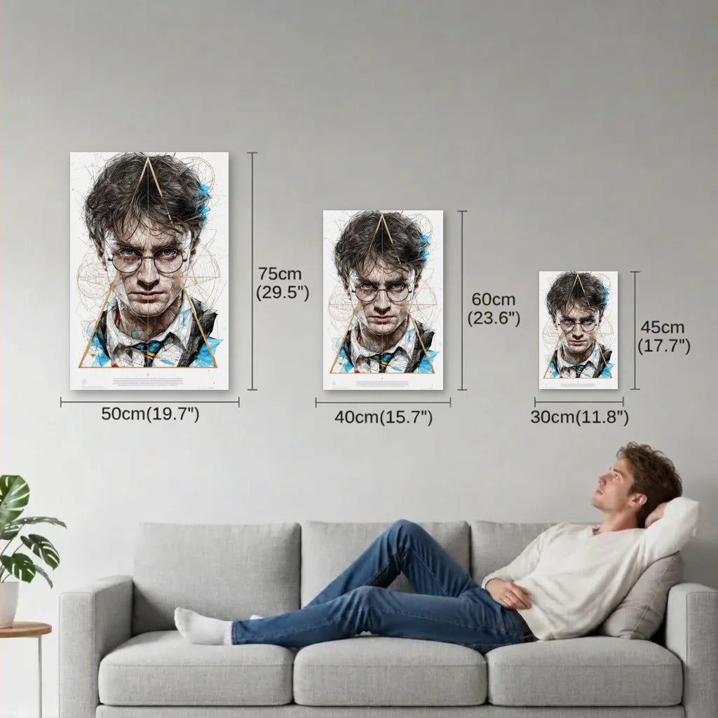 Cinematic Art size guide 30x45, 40x60, 50x75 cm
