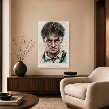 Cinematic Art acrylic wall art in a beige living room