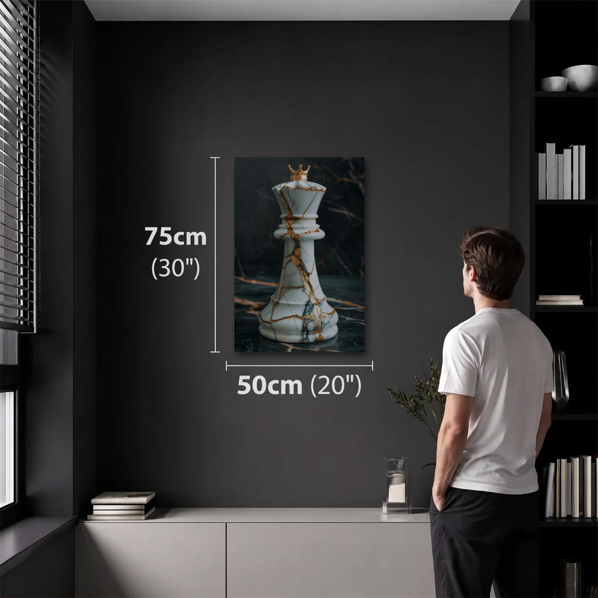 Luxury Art 50x75 cm acrylic wall art in a dark modern room