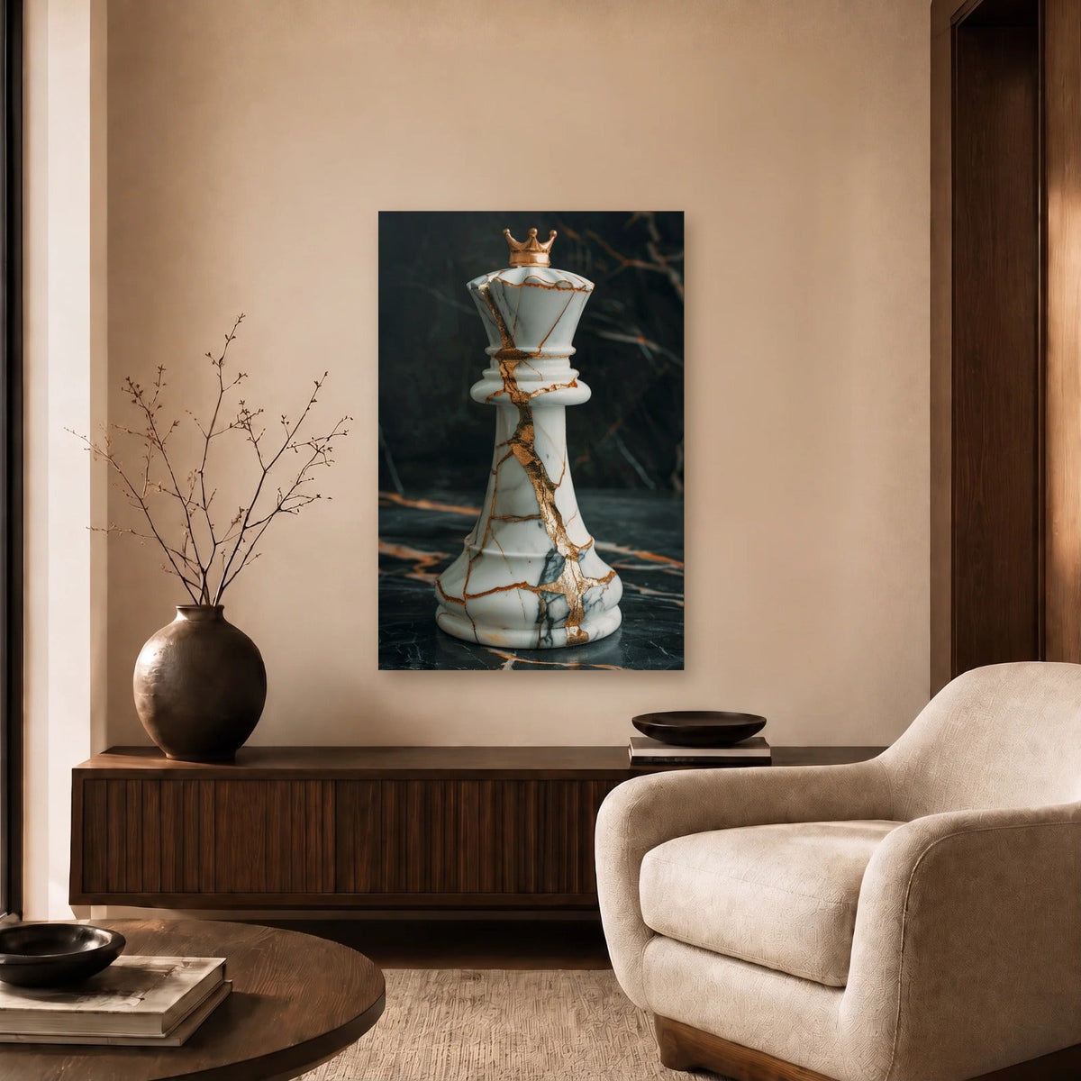Luxury Art acrylic wall art in a beige living room