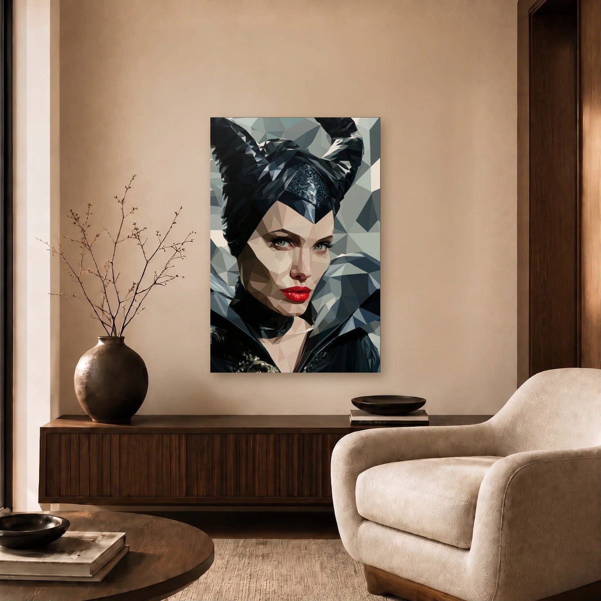 Cinematic Art acrylic wall art in a beige living room
