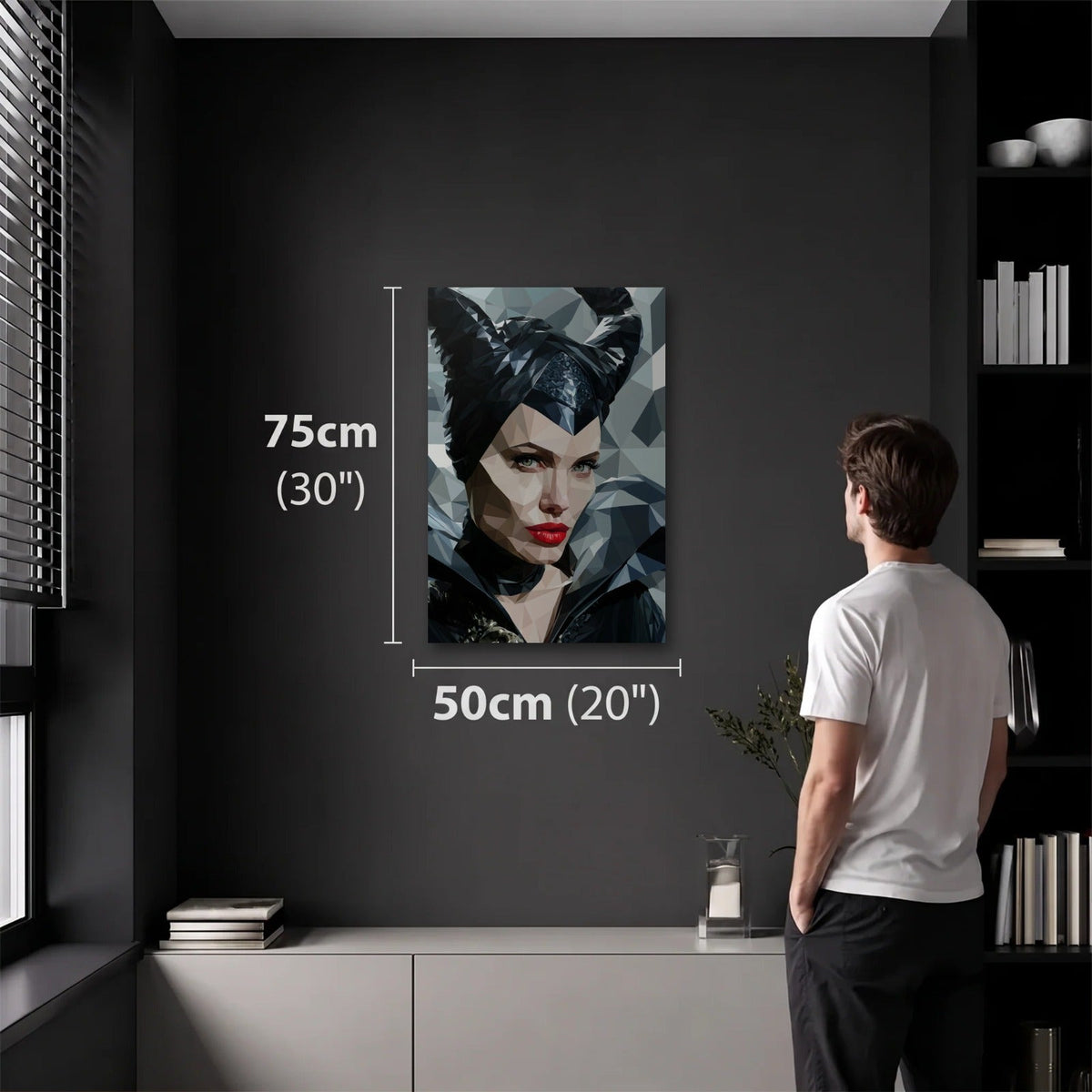 Cinematic Art 50x75 cm acrylic wall art in a dark modern room