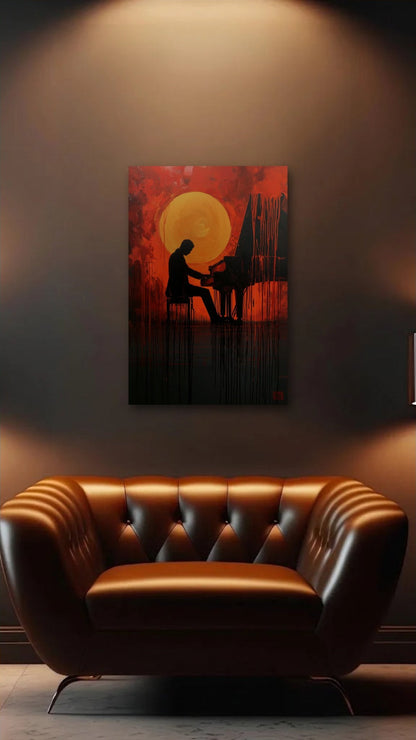 Expressions Art acrylic wall art above a leather armchair