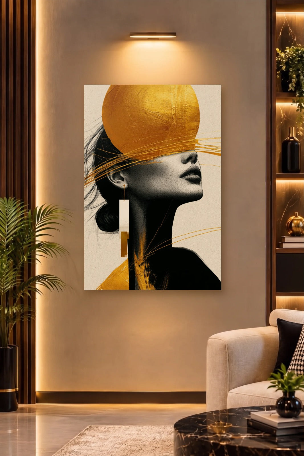 Expressions Art acrylic wall art on a warm-lit luxury wall