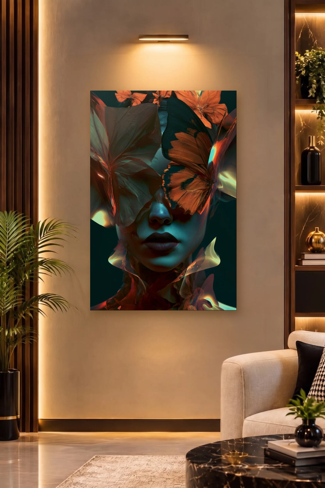 Expressions Art acrylic wall art on a warm-lit luxury wall