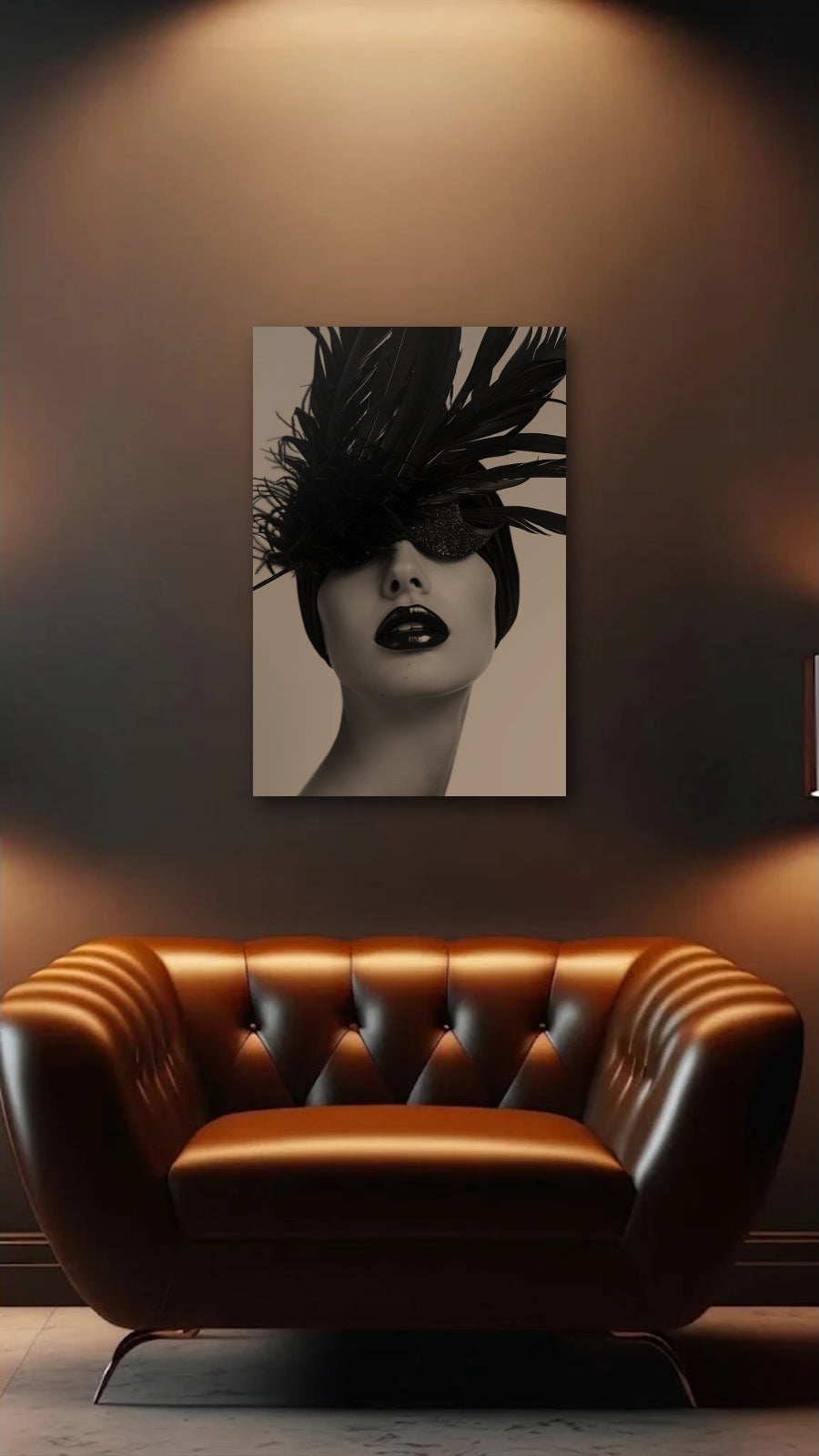 Expressions Art acrylic wall art above a leather armchair