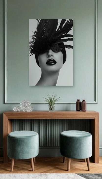 Expressions Art acrylic wall art above a wooden console