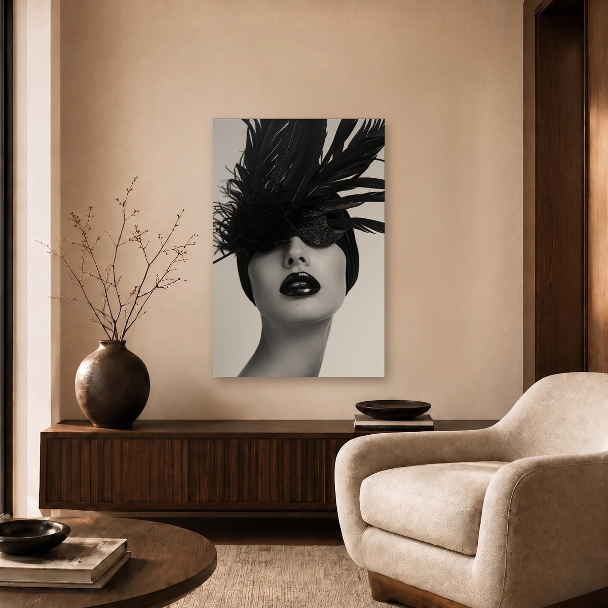 Expressions Art acrylic wall art in a beige living room