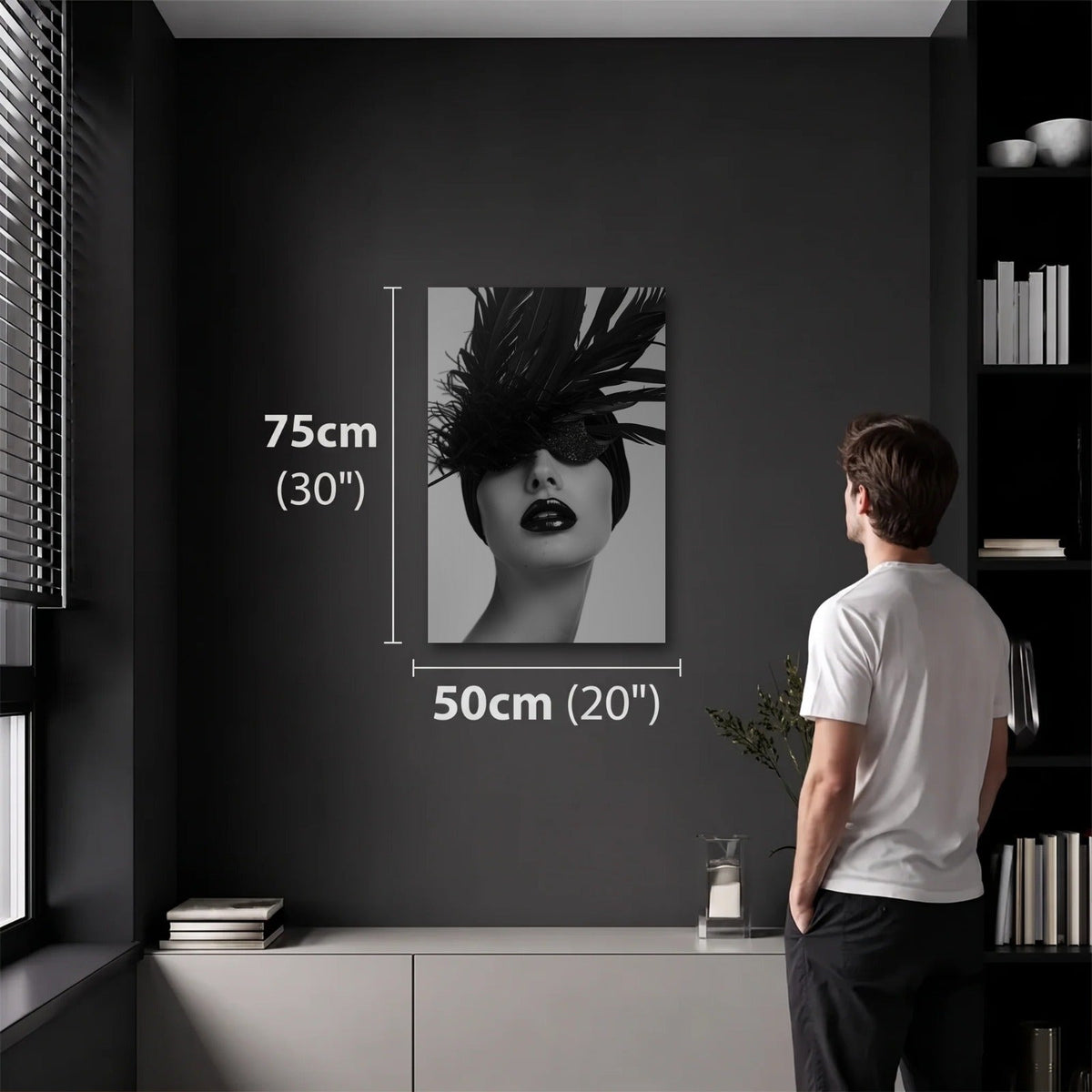 Expressions Art 50x75 cm acrylic wall art in a dark modern room