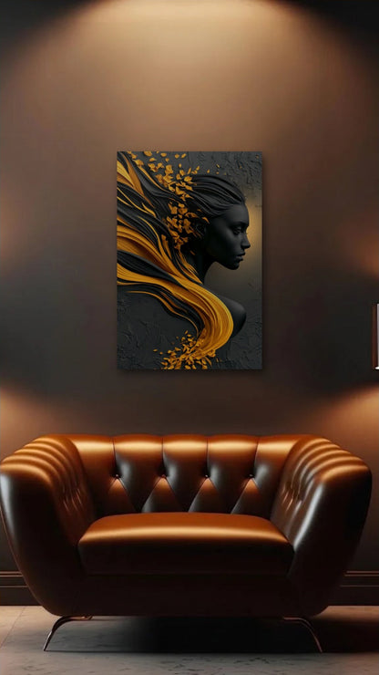 Expressions Art acrylic wall art above a leather armchair