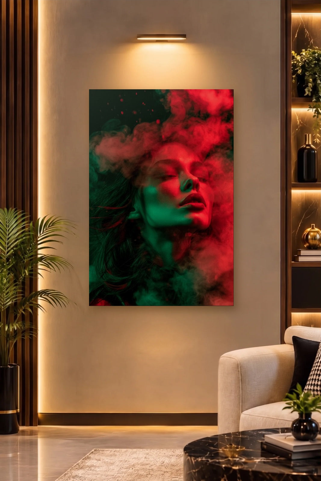 Expressions Art acrylic wall art on a warm-lit luxury wall