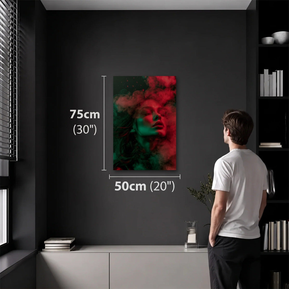 Expressions Art 50x75 cm acrylic wall art in a dark modern room