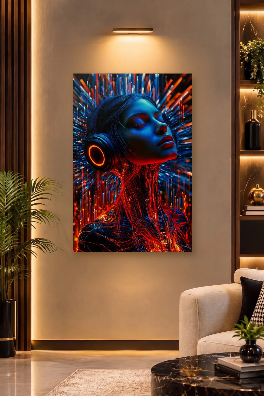Expressions Art acrylic wall art on a warm-lit luxury wall