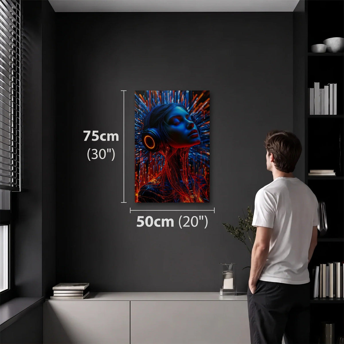 Expressions Art 50x75 cm acrylic wall art in a dark modern room