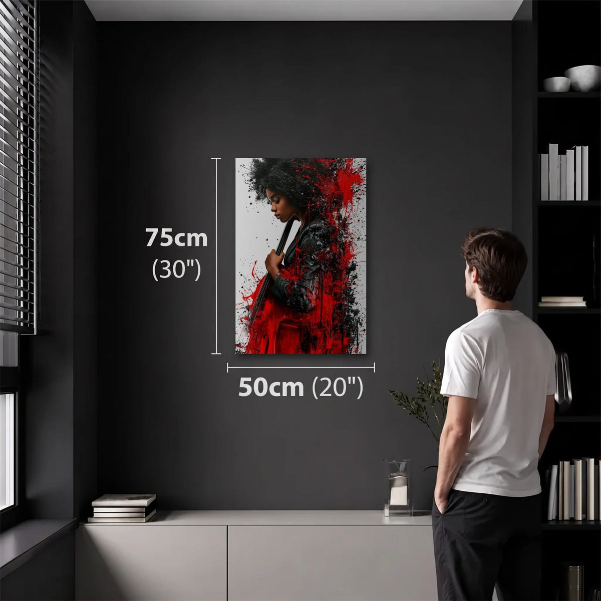 Expressions Art 50x75 cm acrylic wall art in a dark modern room