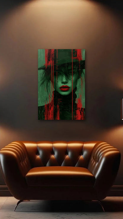 Expressions Art acrylic wall art above a leather armchair