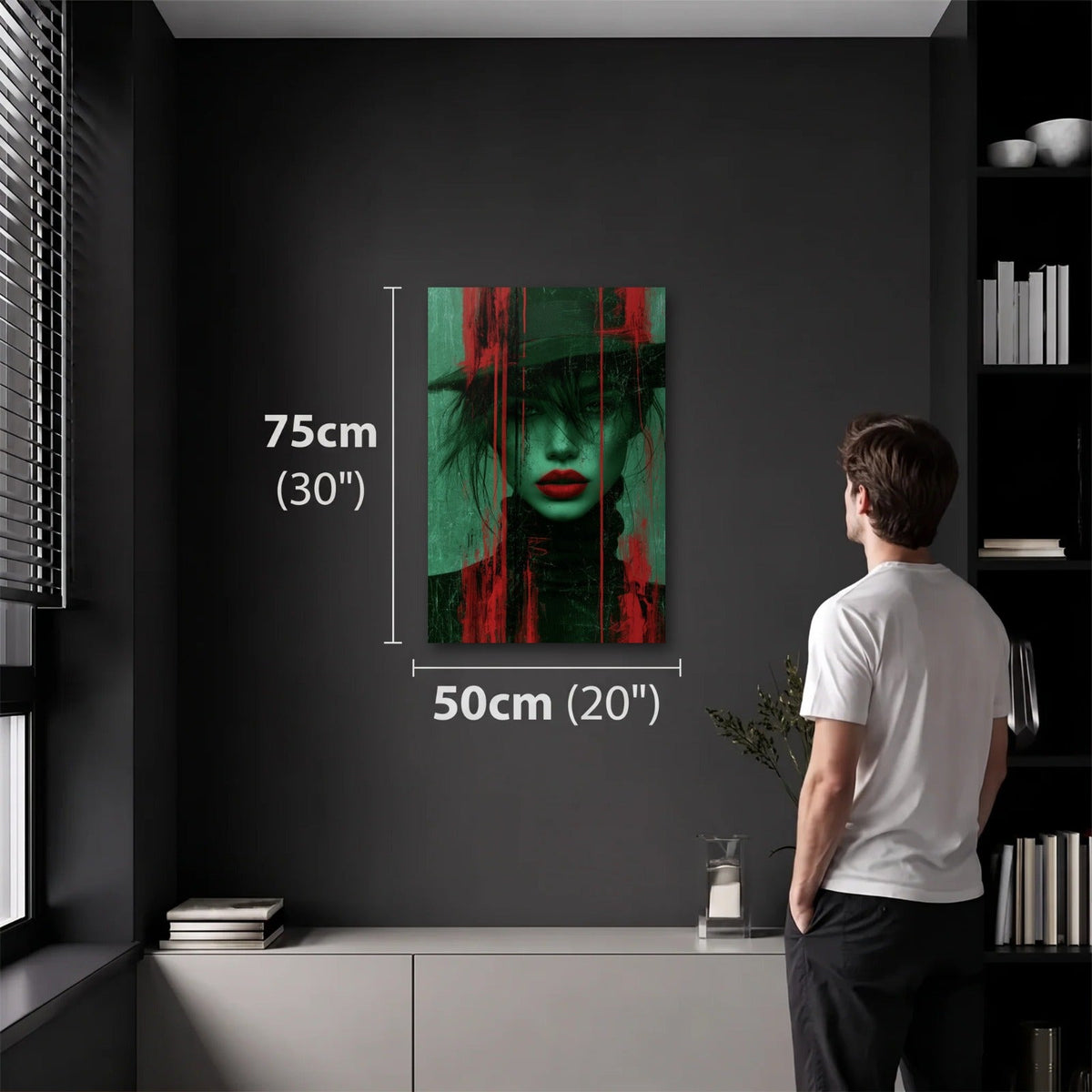 Expressions Art 50x75 cm acrylic wall art in a dark modern room