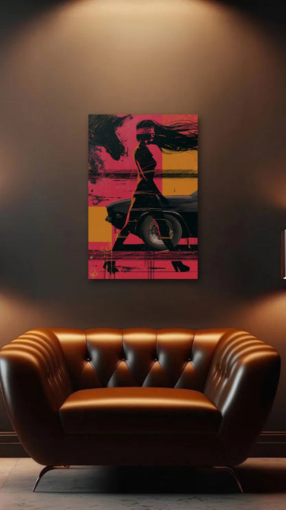 Expressions Art acrylic wall art above a leather armchair