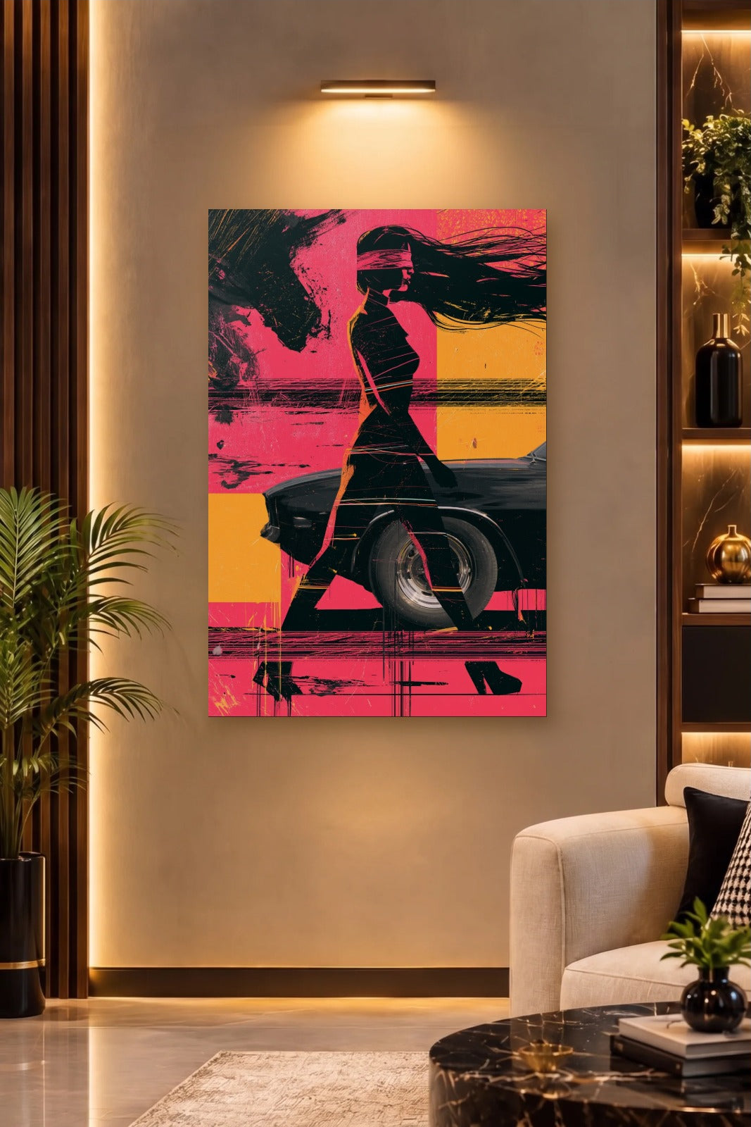 Expressions Art acrylic wall art on a warm-lit luxury wall