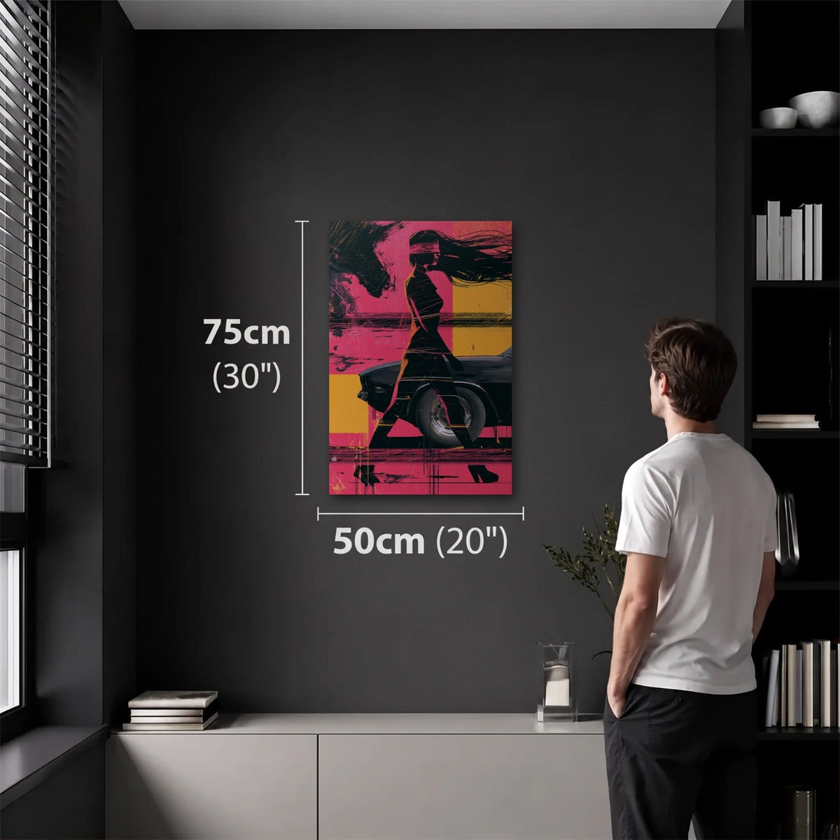 Expressions Art 50x75 cm acrylic wall art in a dark modern room