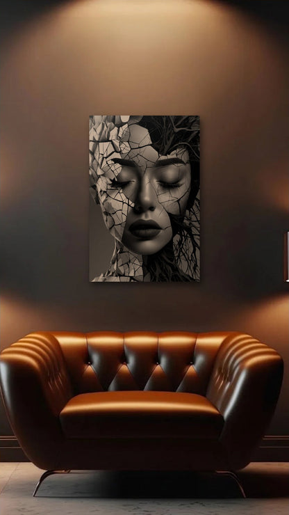 Expressions Art acrylic wall art above a leather armchair