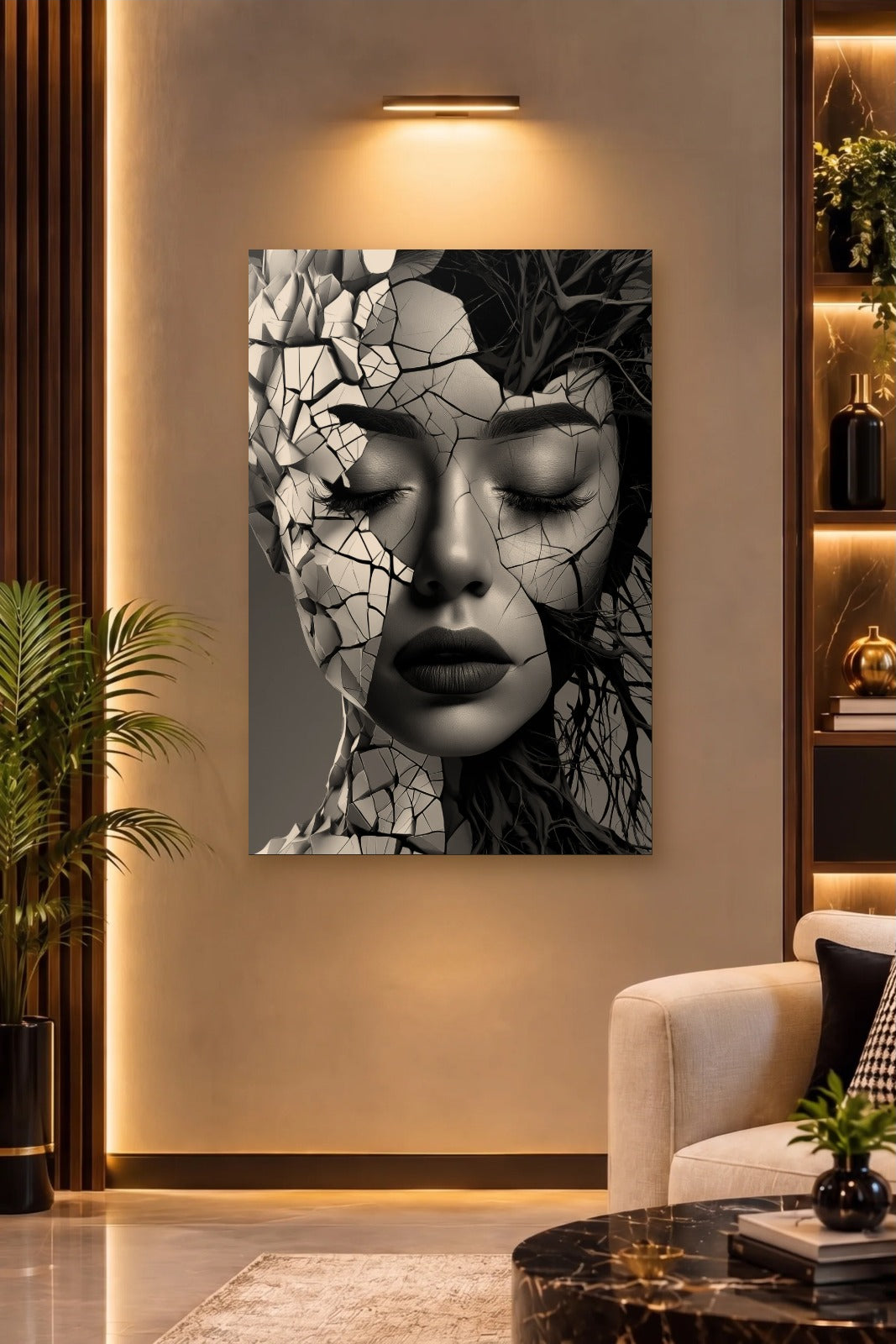Expressions Art acrylic wall art on a warm-lit luxury wall
