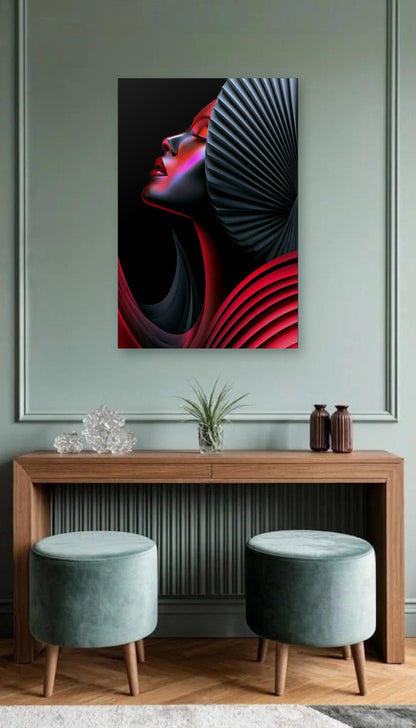 Expressions Art acrylic wall art above a wooden console