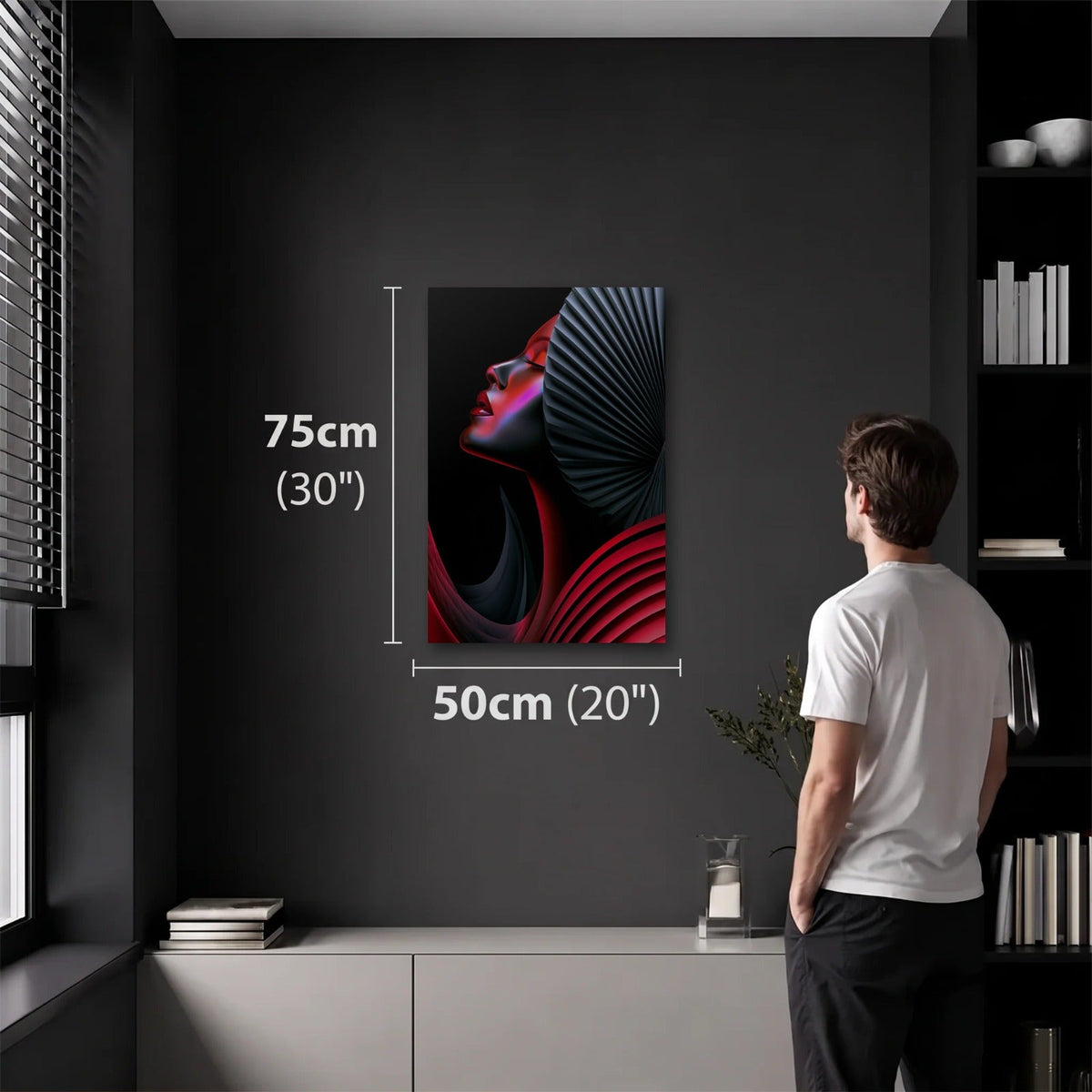 Expressions Art 50x75 cm acrylic wall art in a dark modern room