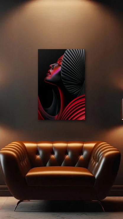 Expressions Art acrylic wall art above a leather armchair