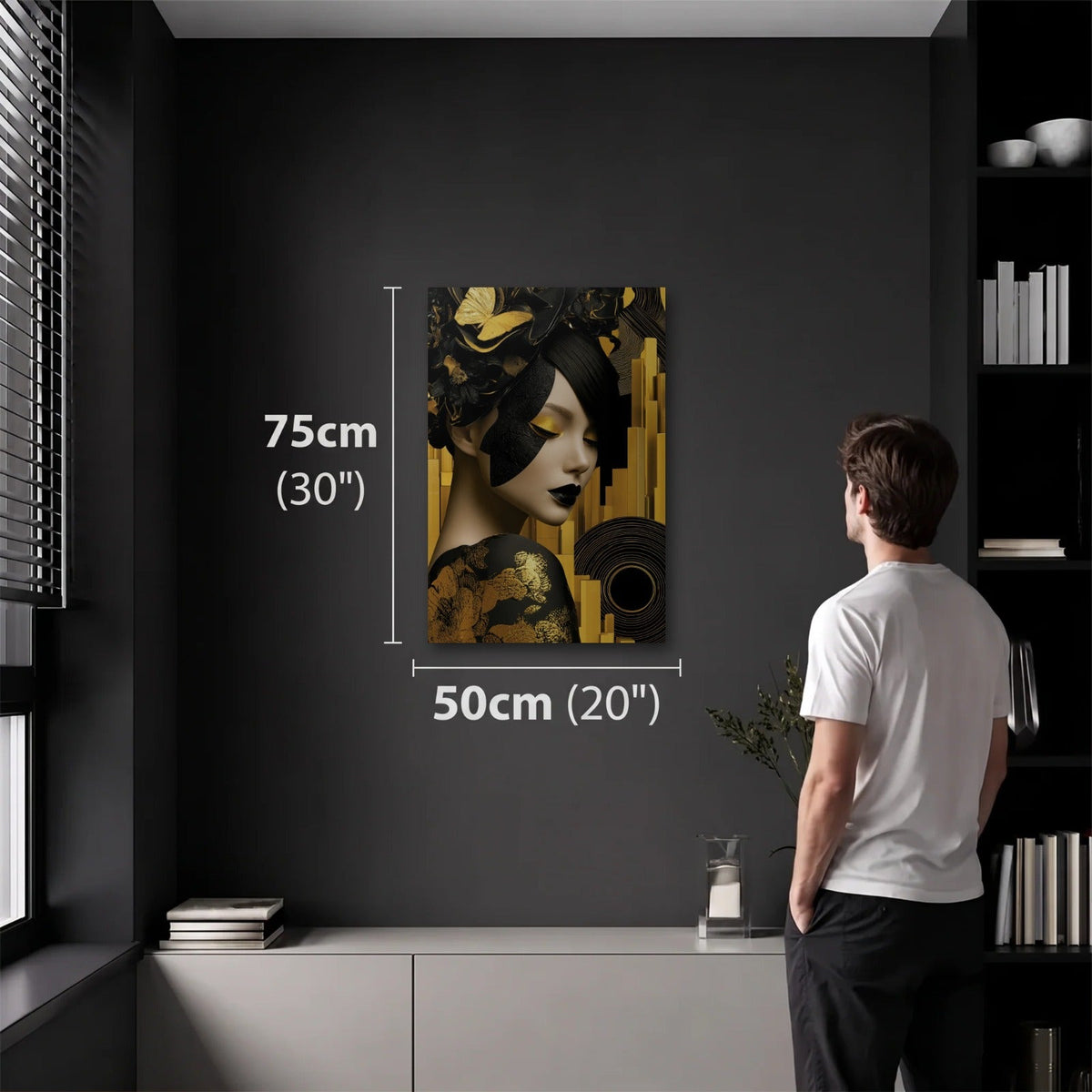Expressions Art 50x75 cm acrylic wall art in a dark modern room