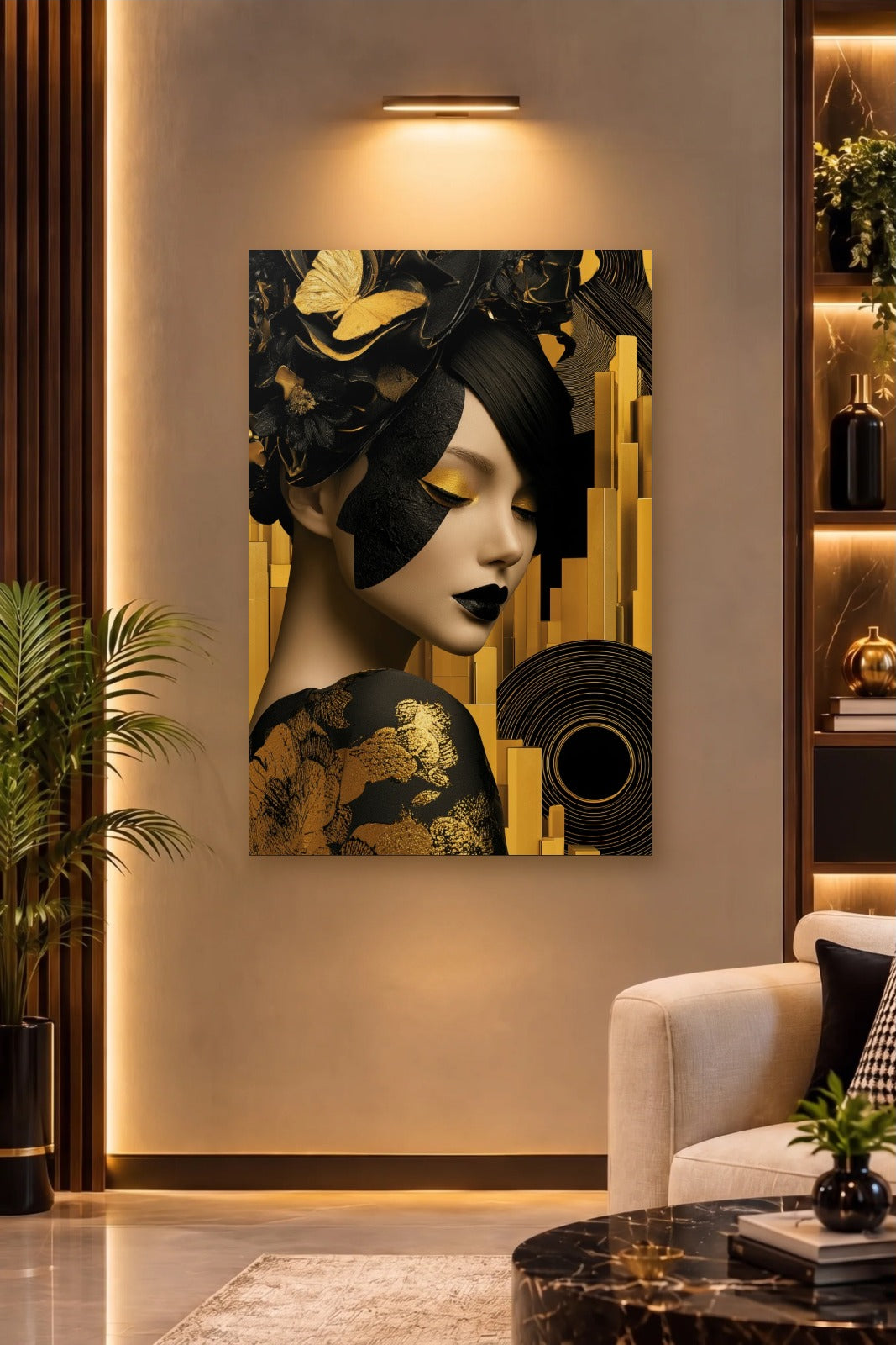 Expressions Art acrylic wall art on a warm-lit luxury wall