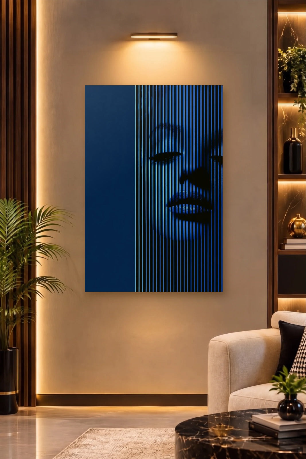 Expressions Art acrylic wall art on a warm-lit luxury wall