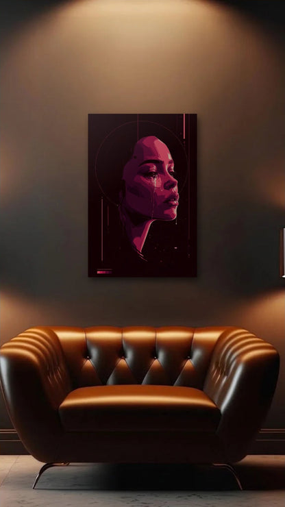 Expressions Art acrylic wall art above a leather armchair