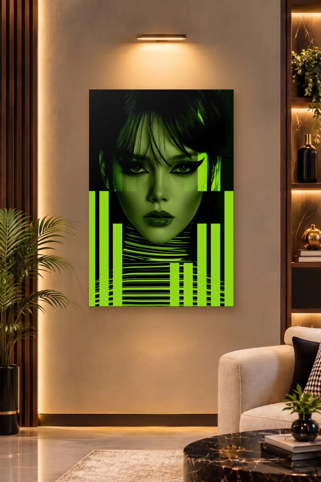 Expressions Art acrylic wall art on a warm-lit luxury wall