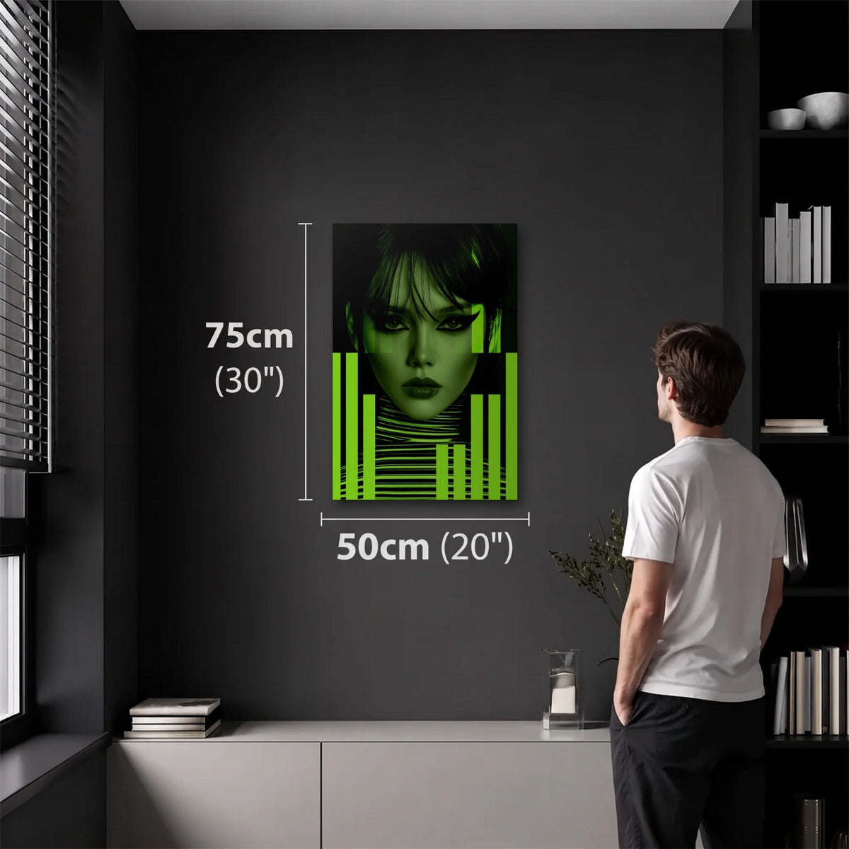 Expressions Art 50x75 cm acrylic wall art in a dark modern room