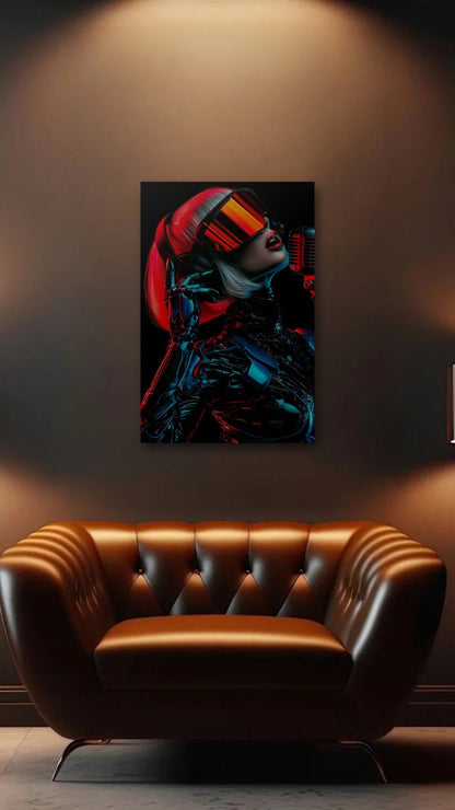 Expressions Art acrylic wall art above a leather armchair