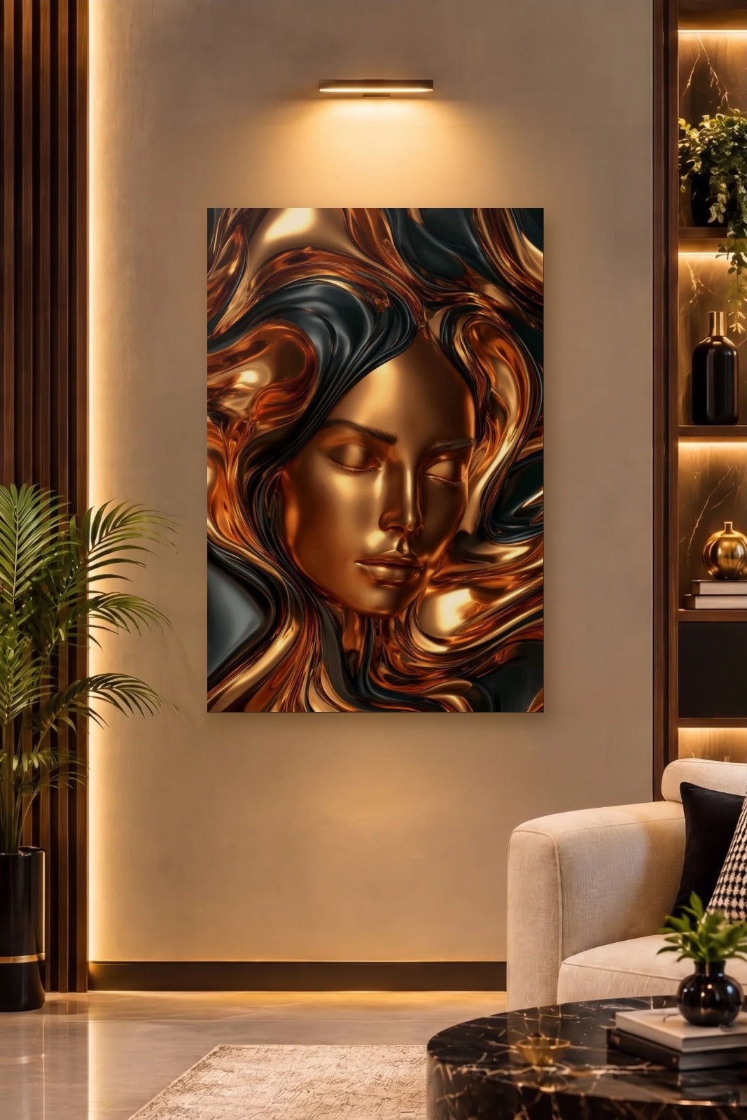 Expressions Art acrylic wall art on a warm-lit luxury wall