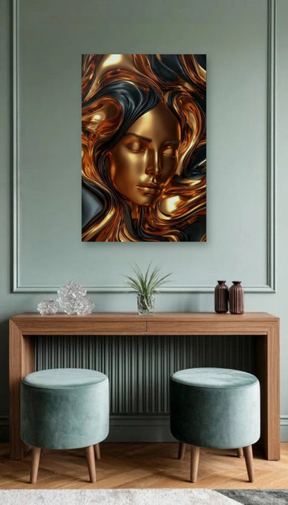 Expressions Art acrylic wall art above a wooden console