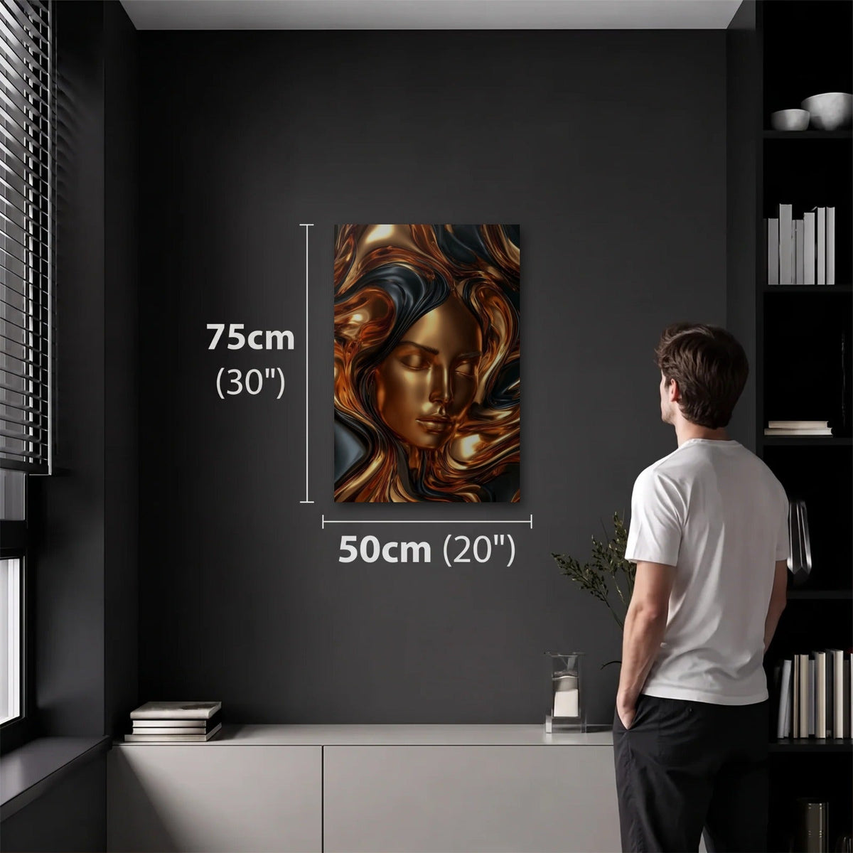 Expressions Art 50x75 cm acrylic wall art in a dark modern room