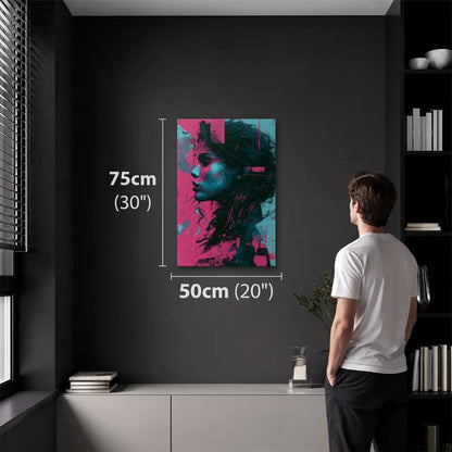 Expressions Art 50x75 cm acrylic wall art in a dark modern room