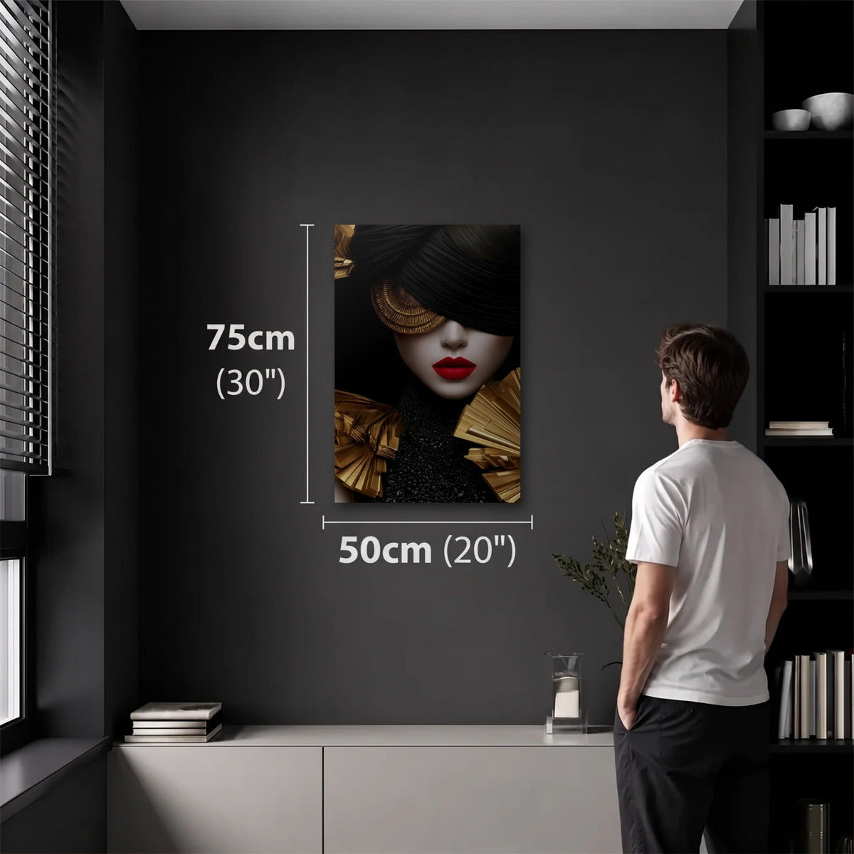 Expressions Art 50x75 cm acrylic wall art in a dark modern room