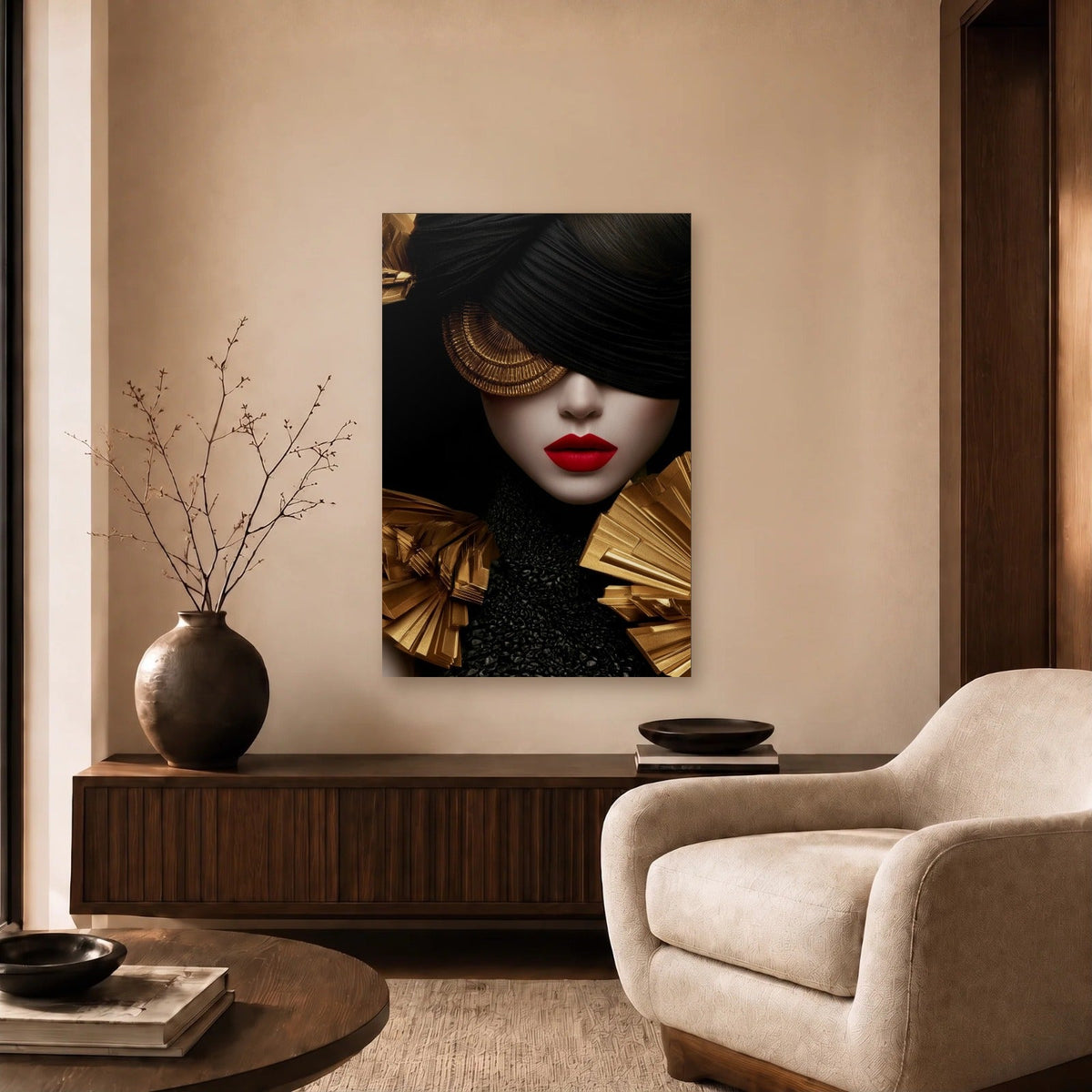 Expressions Art acrylic wall art in a beige living room